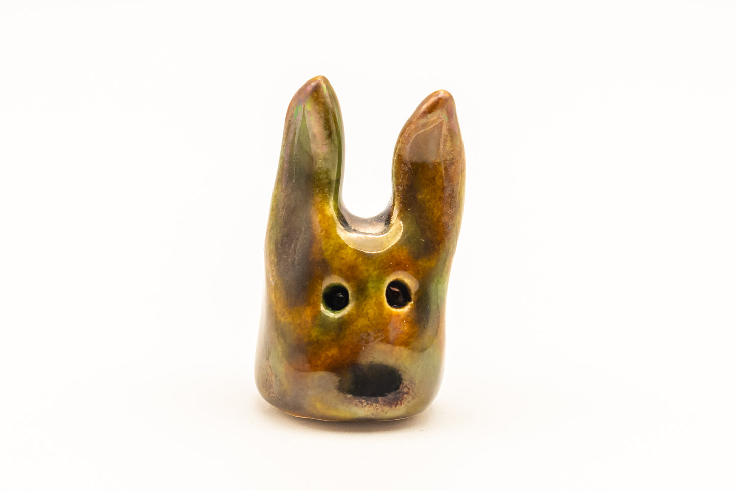 Desk Pet - Magical Tiny Creature with Long Ears - Brown and green