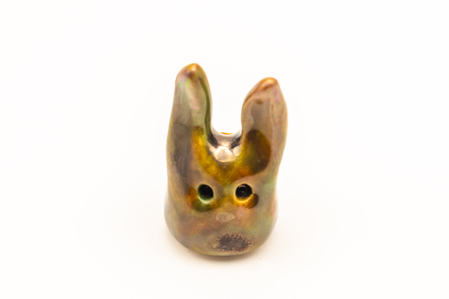 Desk Pet - Magical Tiny Creature with Long Ears - Brown and green