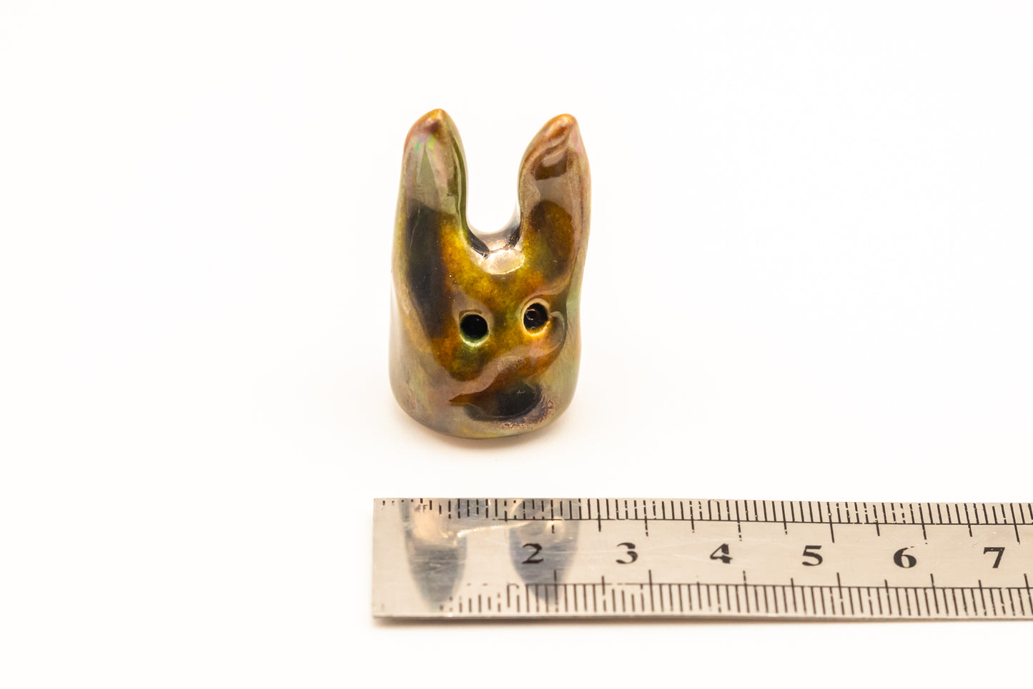 Desk Pet - Magical Tiny Creature with Long Ears - Brown and green