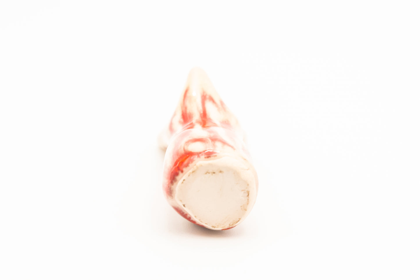 Desk Pet - Fox-like ceramic critter - White and orange