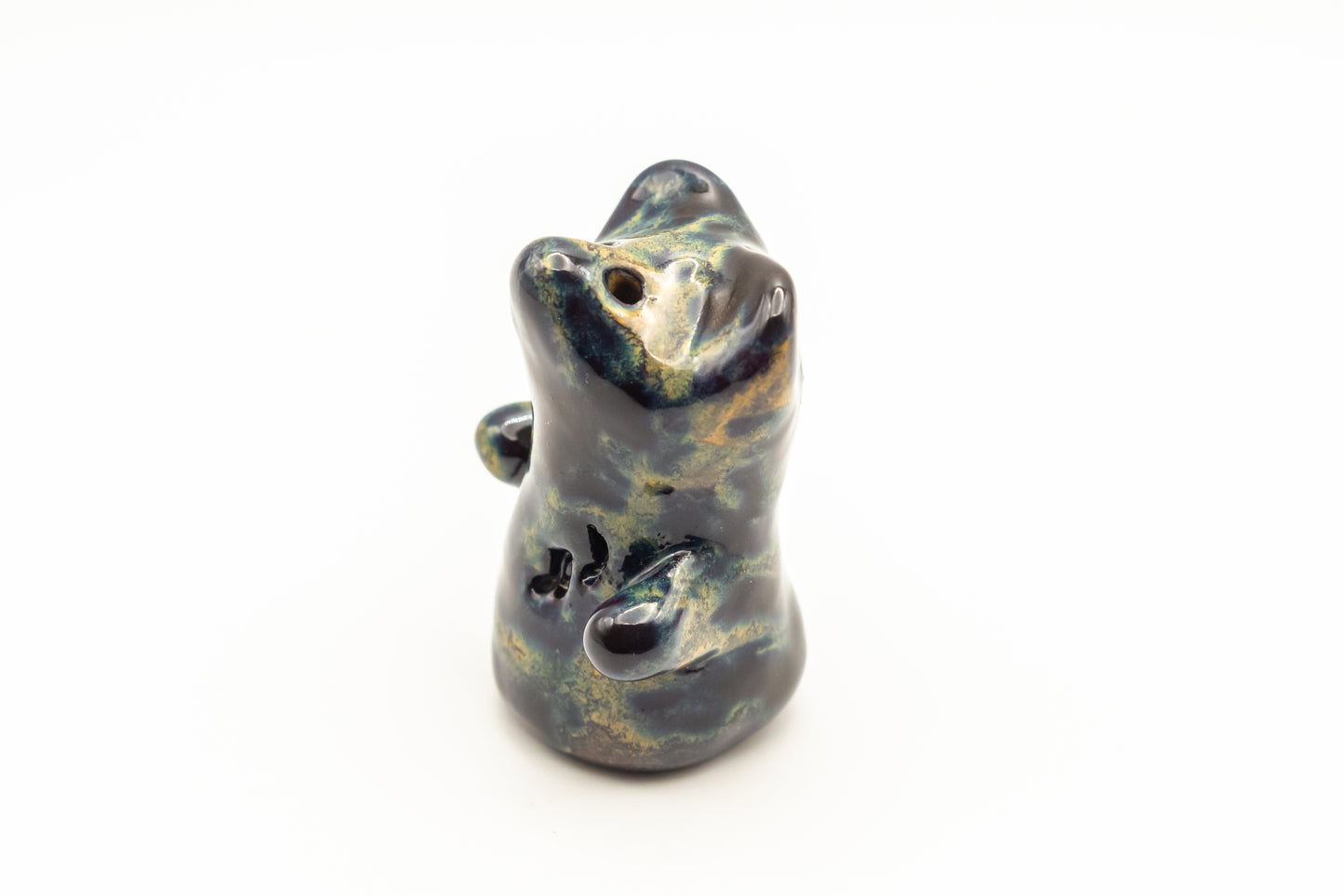 Desk Pet - Unique Bear-Like Animal - Black and shades of blue and brown