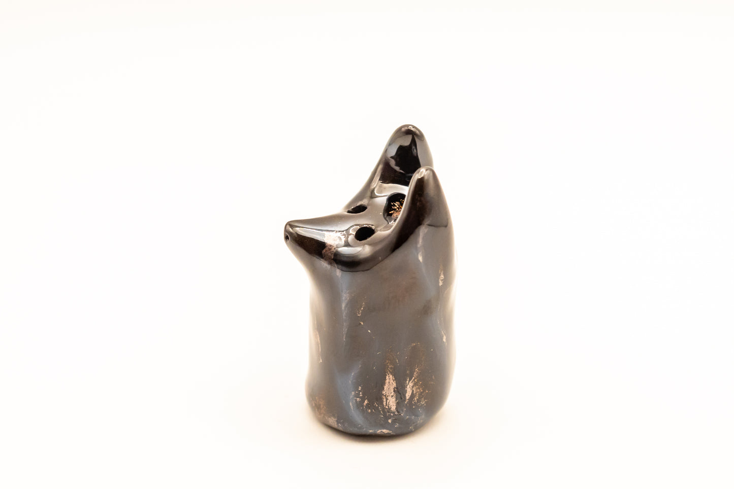 Desk Pet - Charming Ceramic Buddy - Black with specks of glittery brown