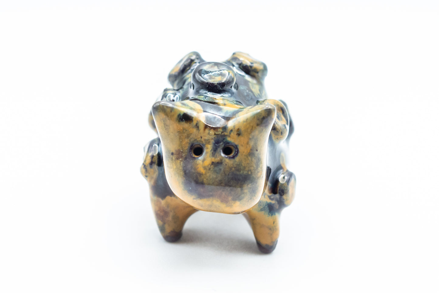 Desk Pet - Curious Dinosaur-inspired Ceramic Critter - Brown