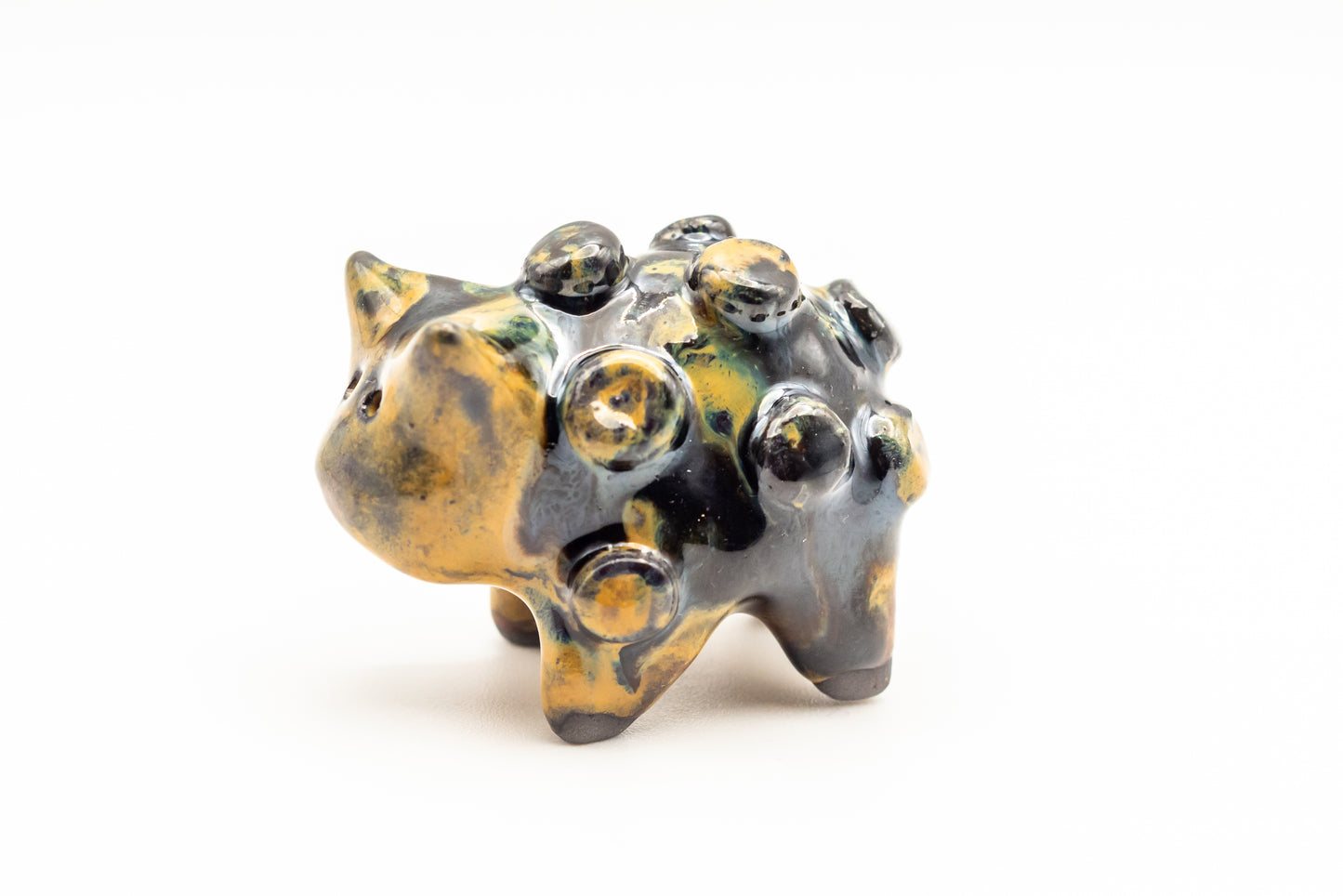 Desk Pet - Curious Dinosaur-inspired Ceramic Critter - Brown