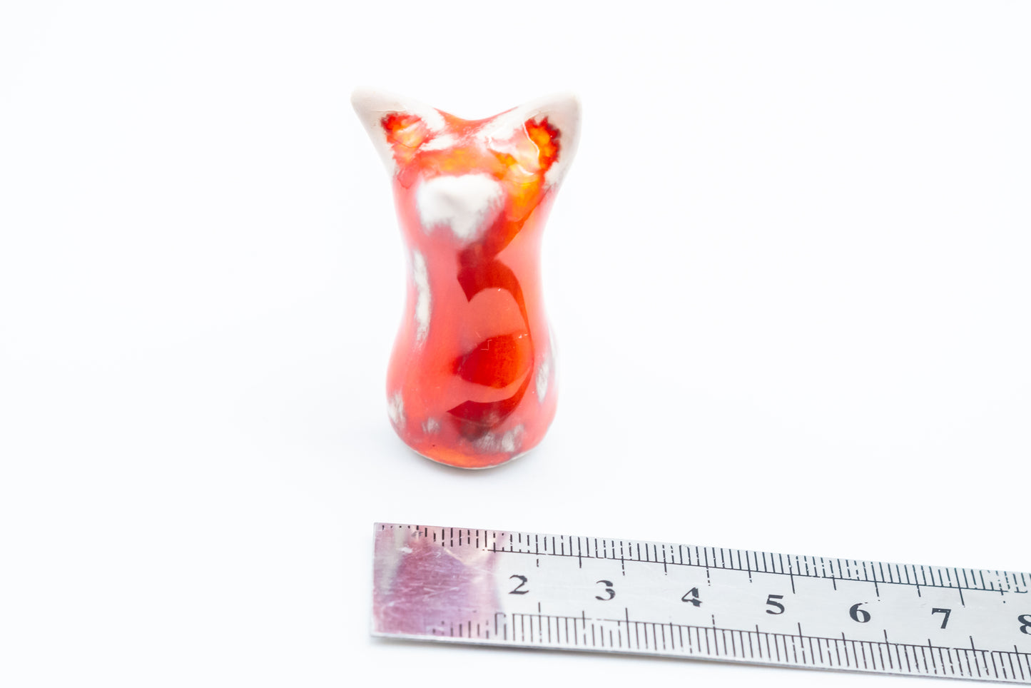 Desk Pet - Fox-inspired ceramic creature - Orange and cream
